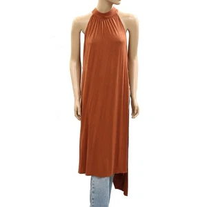 Free People Free-Est Party Perfect Maxi Midi Tunic Top Halter Brown XS 284312 - Picture 1 of 6