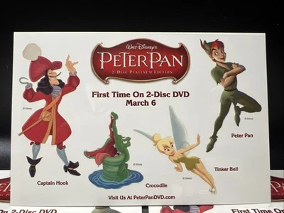 DVD de Walt Disney Peter Pan tatuajes temporales 6 hojas recompensas raras de películas de Disney - Imagen 1 de 4