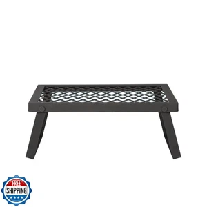 Amazon Basics Robuster Tragbarer Camping Grillrost zum Kochen am Lagerfeuer, B - Bild 1 von 5