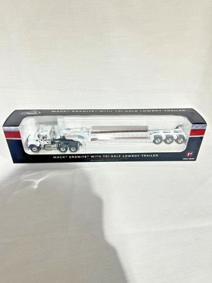 Case IH Agriculture White Mack Granite Truck  w/ Lowboy Trailer 1/64th Scale - Image 1 of 4