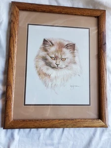 Vintage Morrie die Katze von Leo Jansen gerahmter Kunstdruck 1980er 16 x 14 Zoll - Bild 1 von 5
