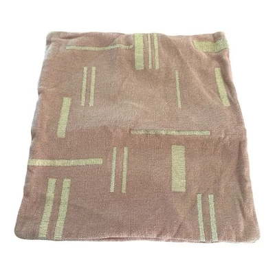 West Elm 20x20 Pillow Cover Pink Metallic Gold Jute Geometric Modern Boho - Image 1 of 4