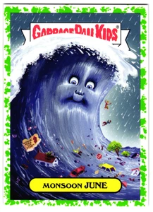 Monzón Junio 2017 Cubo de Basura Niños Desastres Naturales Parodia Tarjeta Exacta Mostrada SP - Imagen 1 de 2