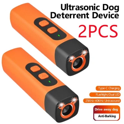 2X Hundetraining Ultraschall Anti Bellen Gerät Hund Hundetrainer Taschenlampe - Bild 1 von 4
