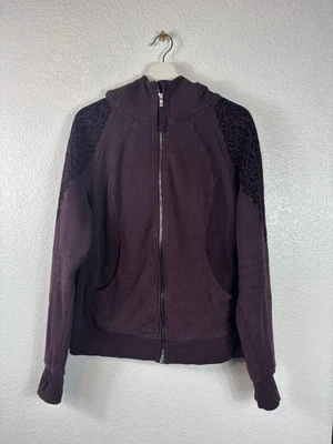 Sudadera con Capucha de Buceo Lululemon Para Mujer Talla 12 Granate Floral Flock Bolsillos con Cremallera Completa Foto 1 de 4