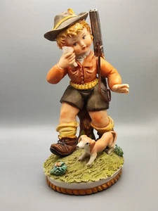Capodimonte Jäger Kind Figur | handbemalt Vintage kleine Statue | 17 cm - Bild 1 von 21