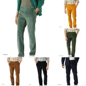 Hot Comfortable Holiday Daily Pants Trousers Men Corduroy Solid Color Fashion Pocket - Picture 1 of 20