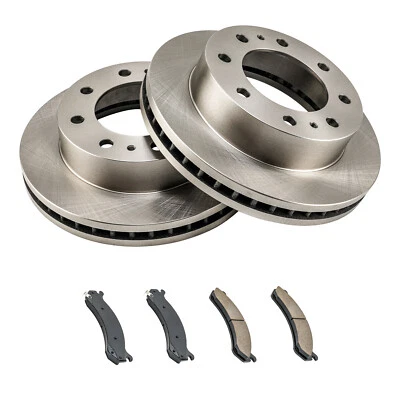 Rotores de freno de disco delanteros pastillas de freno para Chevy Silverado Sierra 2500 HD 2001-2010 Foto 1 de 4