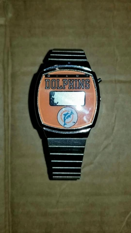 Miami Dolphins Stainless Steel Digital Watch Cover