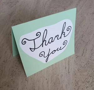 Handmade Thank You greeting card with envelope (blank message inside) - Picture 1 of 2