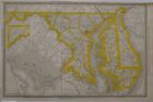 1890 Original Usa État Carte Maryland D.C & Delaware Reine Anne Talbot Howard
