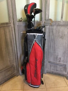 Top Flite XL j Golf Club 7 pc Set 1 5 5H 7 9 S Putter Bag Red Gray Youth - Picture 1 of 12