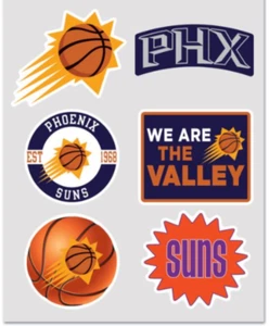 NBA Basketball Phoenix Suns Fan Pack Set of 6 Decals / Stickers - Picture 1 of 2