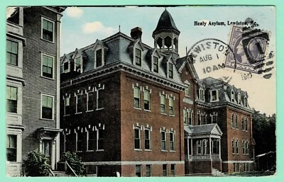 US 3¢ #502 tied PPC w/ LEWISTON/ AUG 1/ MAINE 1919 to Lisboa PORTUGAL  19-8-19 - Image 1 of 2