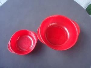 2 vintage retro red pyrex agee Australia glass casserole baking dishes cr-314 - Picture 1 of 6