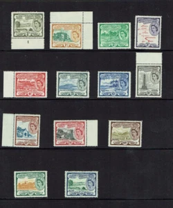 St. Kitts, Nevis: 1954, Queen Elizabeth Definitive, short set to $1.20, MLH - Picture 1 of 2