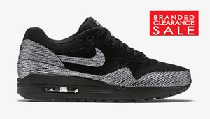 Nuove con scatola nuove da donna Nike Air Max 1 Premium nero metallizzato argento racconto di due taglia 5uk - Foto 1 di 1