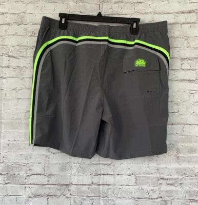 NWT SUNDEK Men's 16” Rainbow Back Stripe Volley Swim Trunks - Medium Grey - XXL - Image 1 of 4