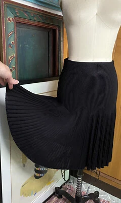 ALAIA Azzedine Paris Pleated Skater Circle black Sz 40 US 8 M SKIRT mini - Image 1 of 4