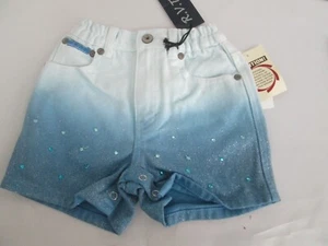 Toddler shorts 24 months blue ombre denim jean glitter waist 16" cotton NEW - Bild 1 von 3