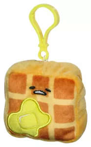 Gudetama Lazy Egg Dangler Bullsitoy 3-Inch Waffle Clip-On Plush Keychain - Picture 1 of 1