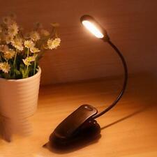 1x LED Reading Book Light with Clip Flexible USB Rechargeable Bed Desk Laptop