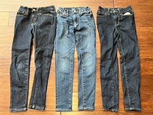 Lot Of 3 Old Navy Blue Washed 5 Pocket Girls 8 Rockstar Jegging Denim Jeans - Picture 1 of 19