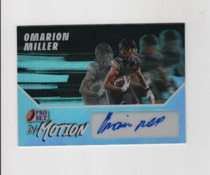 OMARION MILLER 2025 LEAF METAL PRO SET FOOTBALL IN MOTION AUTO SILVER #D/25 - Picture 1 of 2