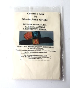 Wendy Anne Wright Plastic Canvas 6 Serviette Rings Needlepoint Kit - Picture 1 of 3