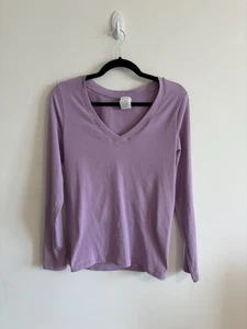 Athleta Women’s Lavender Ribbed Long Sleeve Size Large - Picture 1 of 3