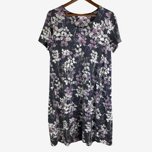 J Jill Floral Midi Dress Size M Pima Cotton Modal Blend Pockets Stretch Comfy - Picture 1 of 11
