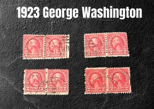 Estampillas de 2 centavos de Estados Unidos de 1923 de George Washington Scott #554c bloque de 8 ~ SJXX-768 - Imagen 1 de 3