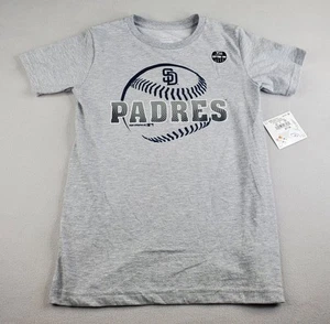 Padres Baseball Shirt Boys Large 12 to 14 Heather Gray SD Team Athletics New NWT - Picture 1 of 13
