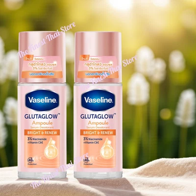 Vaseline Roll-On Serum GlutaGlow Ampoule Deodorant Bright & Renew 45ml pack of 2 - Image 1 of 3