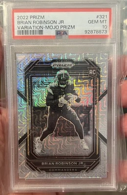 2022 Prizm MOJO #321 Brian Robinson Jr. Rookie /25 SSP PSA 10 GEM MT - Image 1 of 3