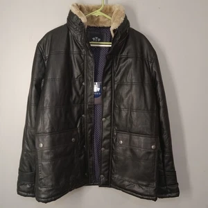 Emporio Armani Men's Faux Leather Black Jacket Size XL NWT Designer Fashion - Picture 1 of 22