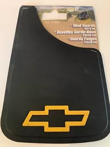 NOS Plasticolor Chevy Gold Bowtie Mud Flap Guards PAIR Chevrolet 9x15 NEW - Picture 1 of 7