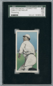 1910 T206 Cy Seymour Throwing Piedmont 350 SGC 3.5