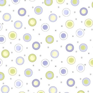 Susy Circle Dot Lilac/White 100% Cotton Fabric by The Yard - Picture 1 of 1