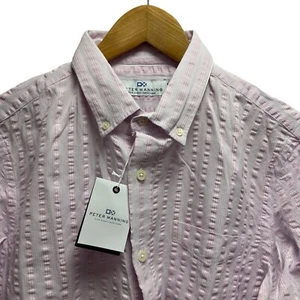 Peter Manning NYC NEW Men's Size 4 Button Down L/S Pink Striped Seersucker Shirt - Picture 1 of 5