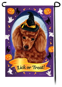 Halloween Garden Flag - Red Poodle - Picture 1 of 1