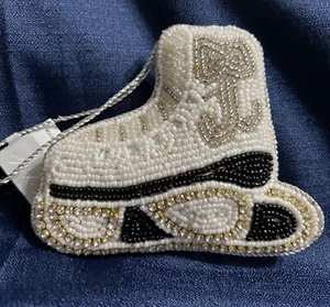 NEU PERLEN SCHLITTSCHUH ORNAMENT - Bild 1 von 8