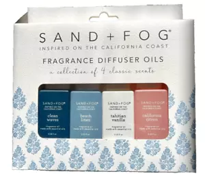 Sand + Fog Home Fragrance Diffuser Oils Clean Waves Beach Linen Tahitian Vanilla - Picture 1 of 2