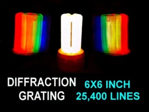 HUGE 6X6 INCH Diffraction Grating Sheet 25,400 Lines Per Inch,Laser Split LOOK.. - Picture 1 of 6