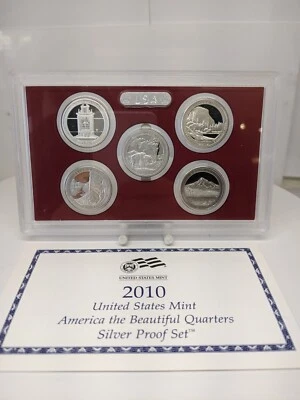 2010-S US Mint SILVER Proof QUARTER Set W/ Original Government Packaging - Image 1 of 3