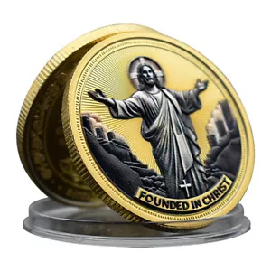 Jesus Commemorative Coin Metal Zinc Alloy Cross Challenge Coin Christian Gift - Picture 1 of 15