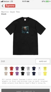 Supreme FW18 Marvin Gaye Tee Black Size Small Pre Order - Bild 1 von 1