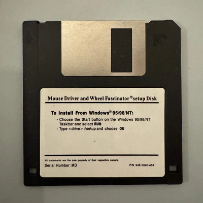 Windows 95/98/NT Mouse Driver & Wheel Fascinator Setup Floppy Disk 1.44MB - Image 1 of 2
