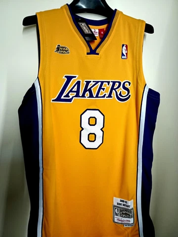 LOS ANGELES LAKERS Kobe Bryant Jersey #8 Throwback Adult Yellow Cover