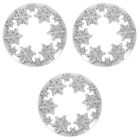  3 Pc Candle Jar Cover Snowflake Topper Lid Jars Christmas Decorate